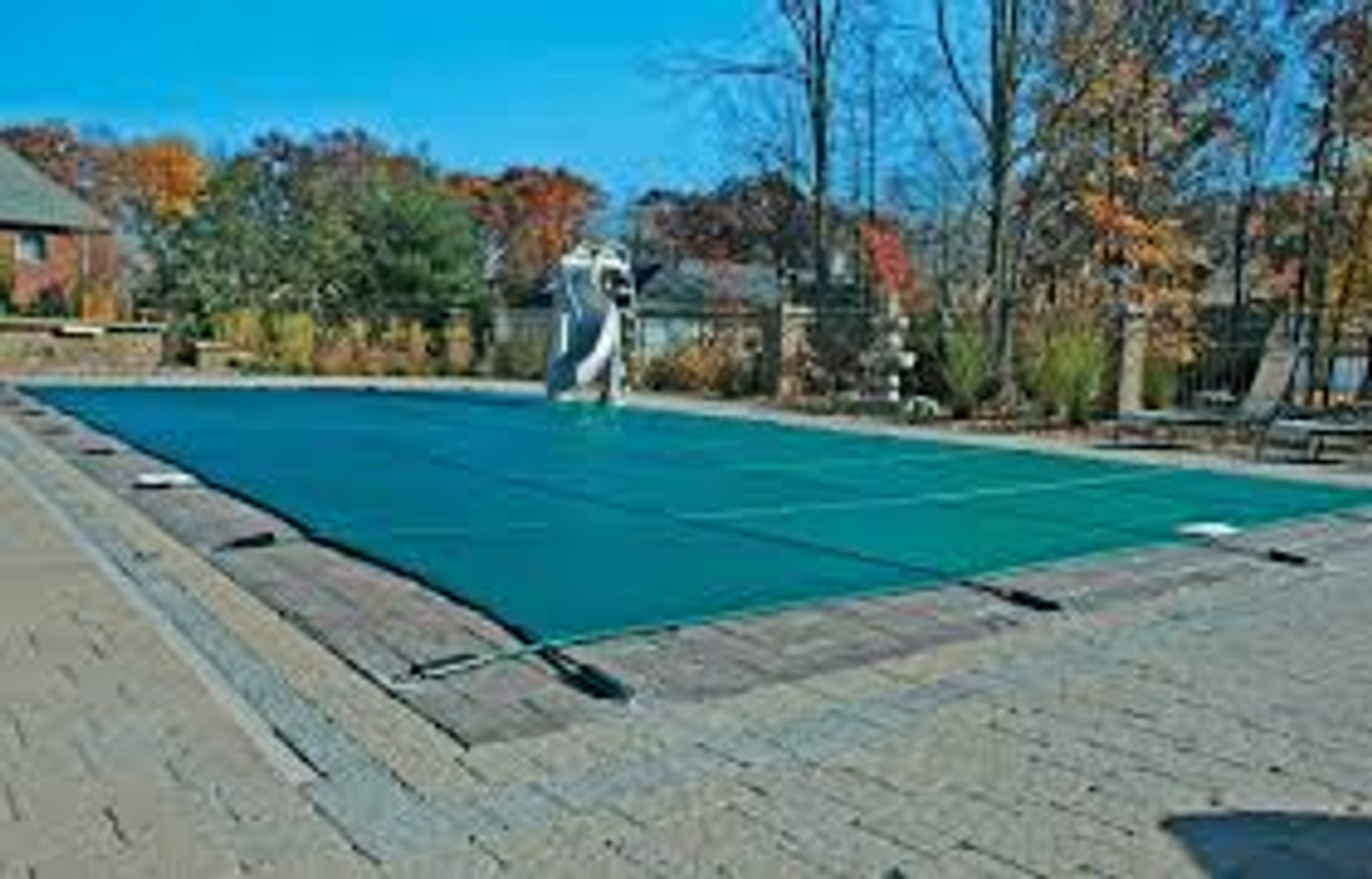 Merlin Dura-Mesh II 20' X 44' (Rectangle) Green Safety Pool Cover, 7M-M-GR  - EZ Pool & Spa Supply