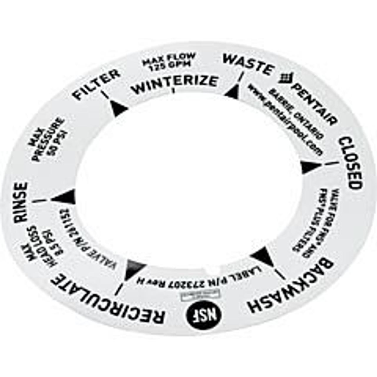 takateyohi 3点 Pentair 273207 PVC DD Multiport Valve Label
