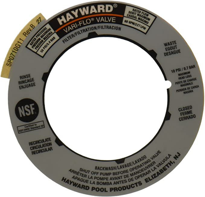 Hayward Label Plate Replacement for Hayward Multiport and Sand
