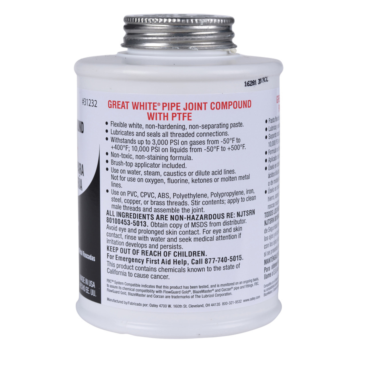 Oatey Supply 16 Oz. Pipe Joint Compound With Teflon, 31232 EZ Pool