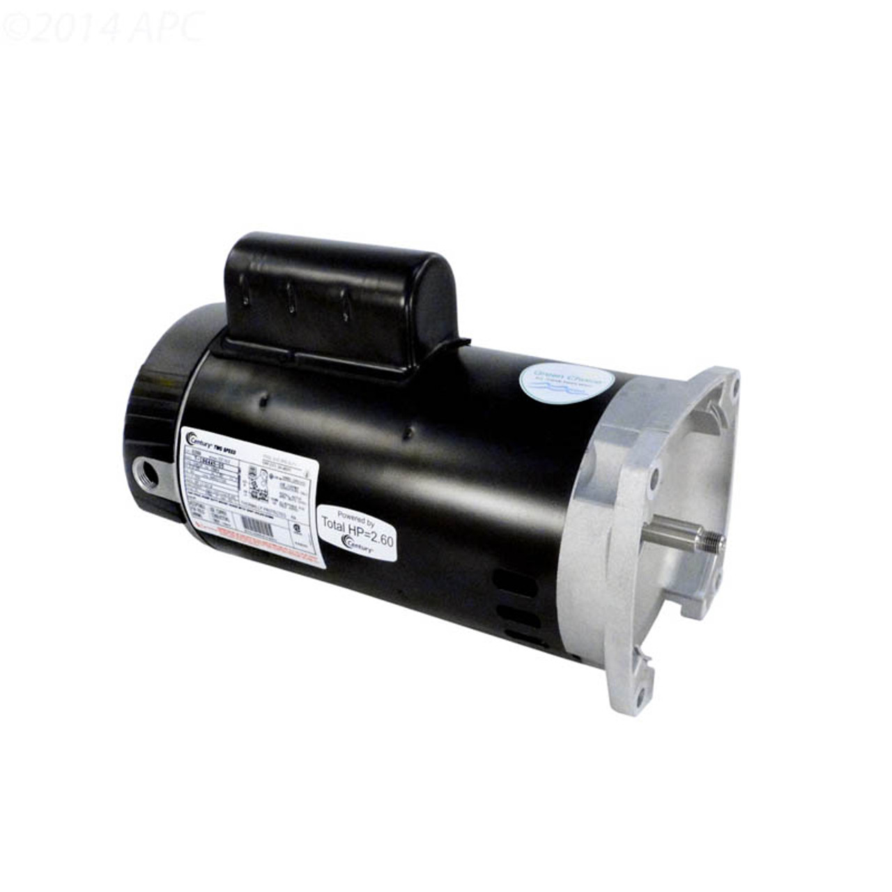 Century Square Flange 2-Speed Full-Rated Pool and Spa Pump Motor 2/0.25 HP  230 V 56Y, B2984