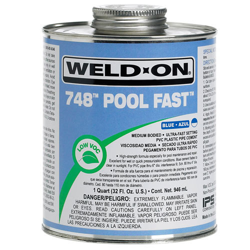 IPS Weld On 748 Blue Pool Fast MB PVC Cement 32 Oz., 13342 - EZ
