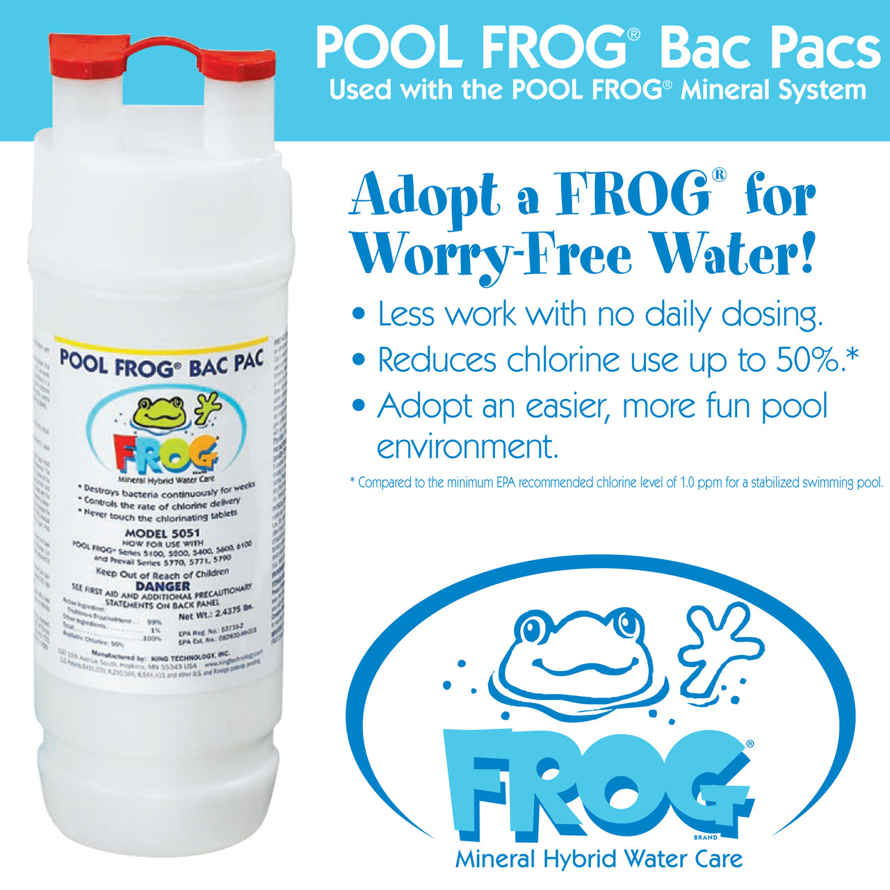 Pool Frog Bac Pac Model 5051, 01-03-5880 - EZ Pool & Spa Supply