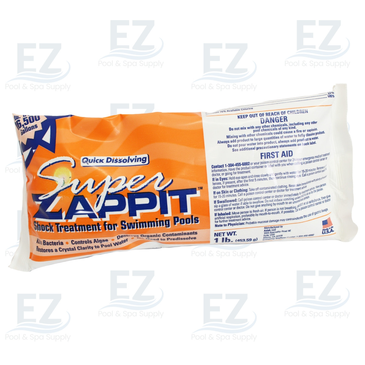 Super Zappit Fast Dissolving Cal-Hypo Shock, P2812401 - EZ Pool