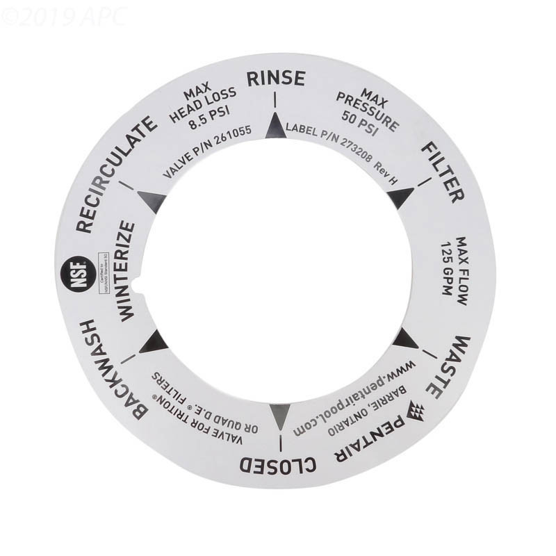 Pentair Label For 2