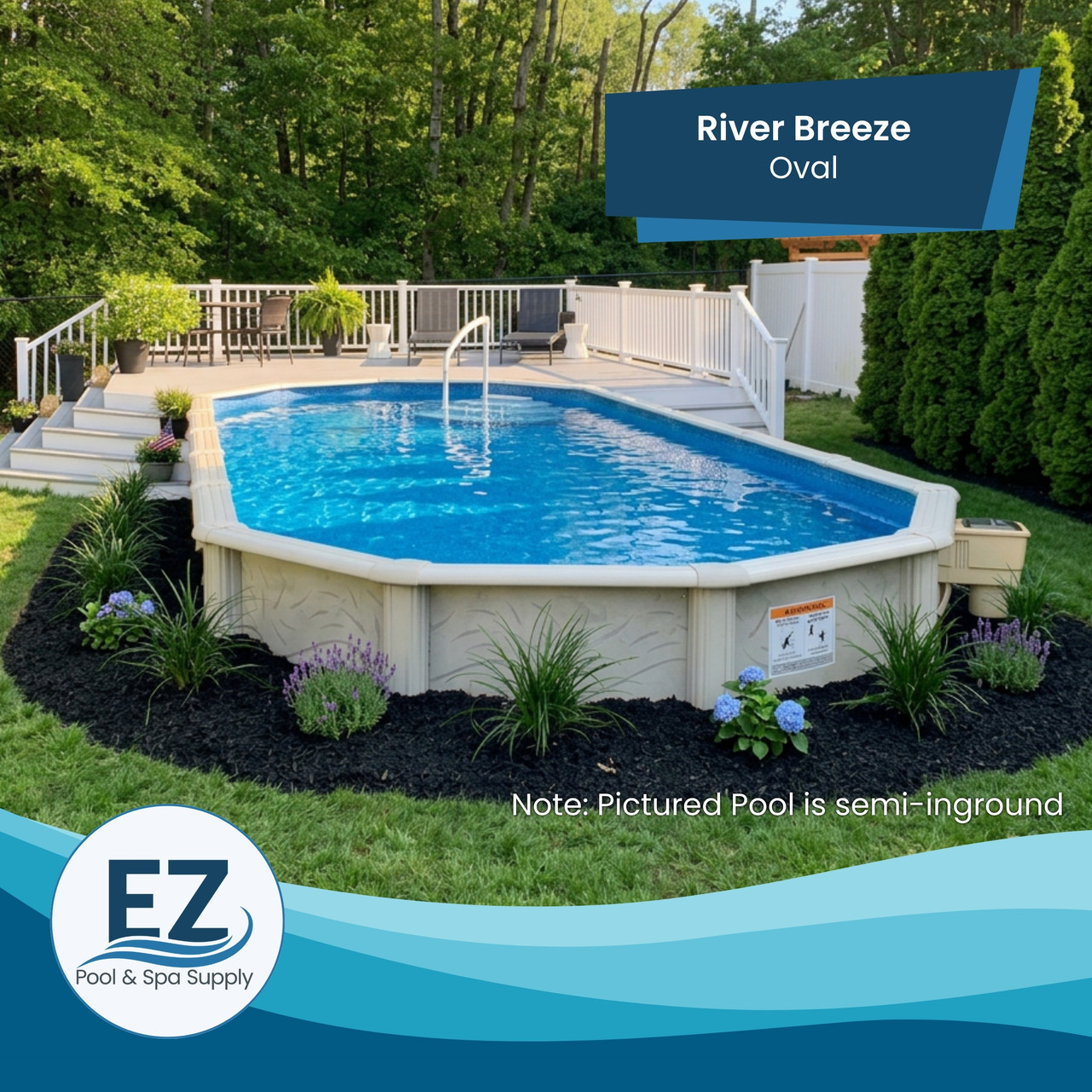 F-101 OVAL SECRET オーバル PSA9 SEC River Breeze Oval Steel Above Ground Pool Package - EZ Pool & Spa