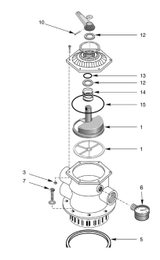 Sta-Rite Top Mount 1.5" Multiport Valve Parts