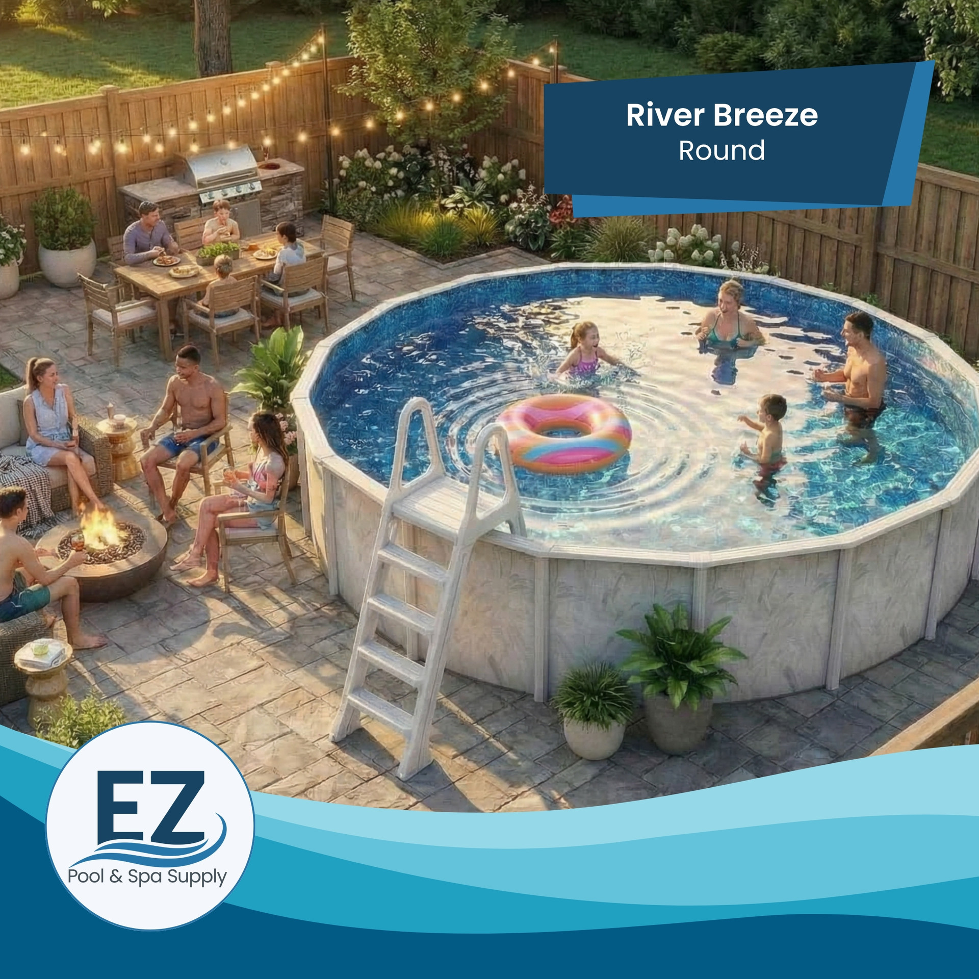 River Breeze Round Steel Above Ground Pool Package - EZ Pool & Spa Supply