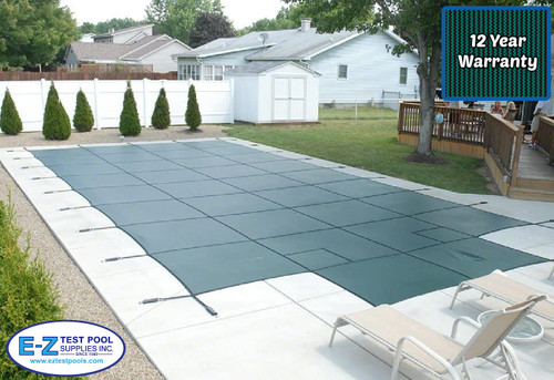 GLI Secur-A-Pool Mesh 20' X 40' 4X6 Ctr. (Rect.) Green Inground Safety Cover (20-2040RE-CES46-SAP-GRN)