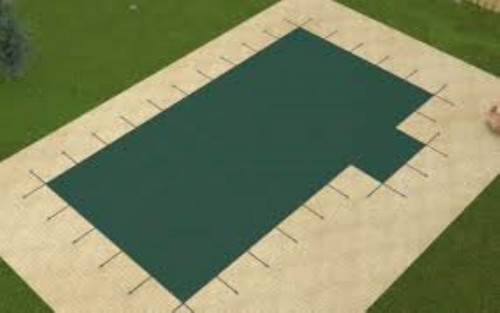 Merlin Dura-Mesh II 16' X 32' 4X8 Rt. (Rect.) Green Safety Pool Cover (16M-M-GR)