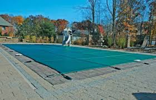 Merlin Safety Solid W/Mesh Panel 25' X 50' (Rect.) Green Safety Pool Cover (8W-X-GR)