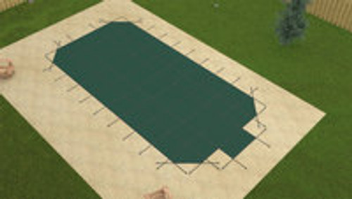 Meyco RuggedMesh Grecian 18' X 37' 4X8 Ctr. Green Safety Pool Cover (MEYG183748CESRM)