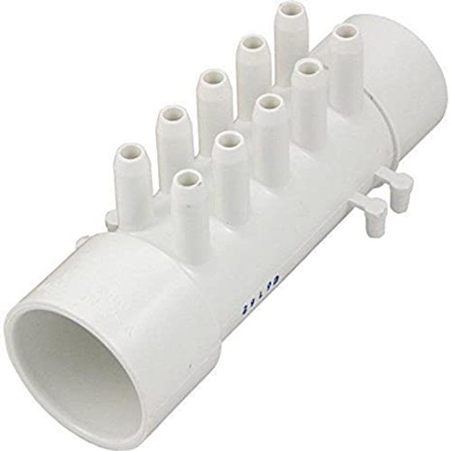 Waterway 1.5" Spigot x 1.5" S x (10) 3/8"  Barb Manifold, 672-4660