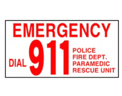 PoolStyle 6"x 12" Emergency Dial 911 Sign, Ps231 (PSL-42-2001)