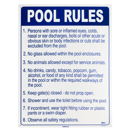 Poolstyle Pool Rules Sign (Az) (1824Az), 033631012333