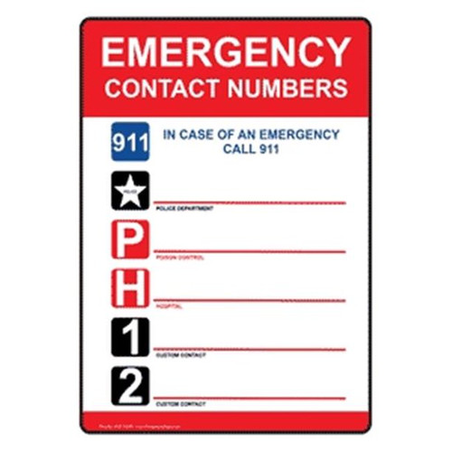 PoolStyle Emergency Phone Number, With Facility Location, 1218EPN (PSL-42-4508)