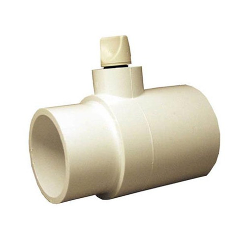 Waterway PVC Adapter Tee Assembly with Relief Plug, 2" x 2" Spigot x 3/8"FPT Tee , W/ 3/8"MPT Plug, 400-4260 (WWP-851-6314)