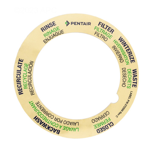 Pentair Valve 6 Position Label, 272576Z - EZ Pool & Spa Supply