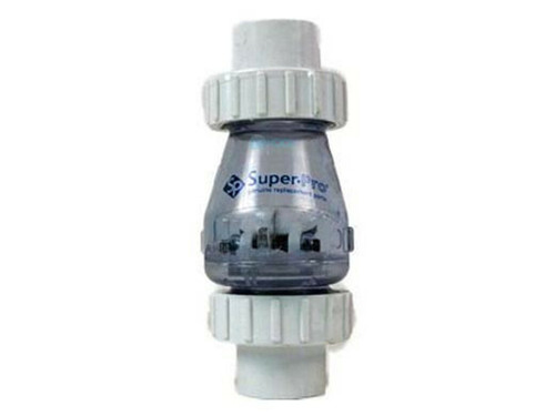 Super-Pro Swing-Spring Clear Check Valve with Unions .5 Lb., 1"Slip X Slip, SP0823-10C (SPG-56-1808)