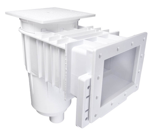 Custom Molded Products Vinyl Liner Skimmer; Square Cover; Dual Port; White, 25160-010-000 (CTM-25-0154)