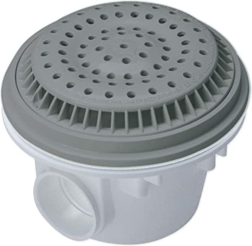 Waterway Anti-Vortex Main Drain For Vinyl Pools PVC, Gray, 1.5" Socket, 640-2667 V (WWP-25-8052)