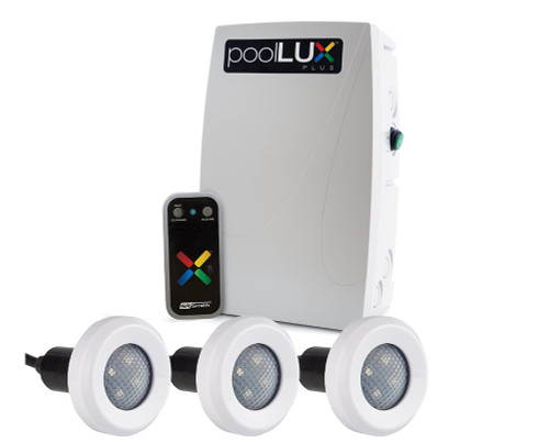 SR Smith PoolLUX Plus LED Treo Lighting Kit With 3 Treo RGB Lights and 60 Watt PoolLUX Plus System, 3TR-PLX-PL60 (SRS-30-1019)