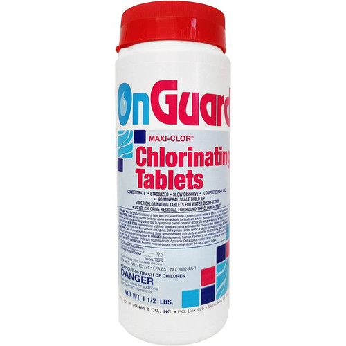 OnGuard 1" Maxi-Clor Chlorinating Tablets Swimming Pool Chlorine Tabs, 1.5 lbs, 561016