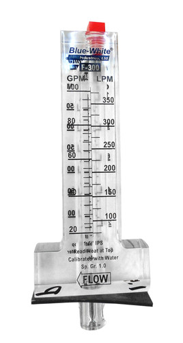 Blue White F-300 Series 1.5" PVC Flowmeter, 10-70 GPM, F-30150P