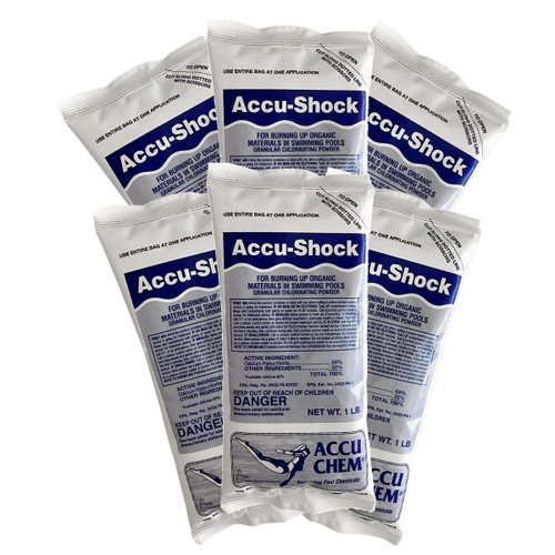 Accu-Care Accu-Shock Cal-Hypo Pool Shock, 6 Bags X 6 Lbs., AUO1-1901-6