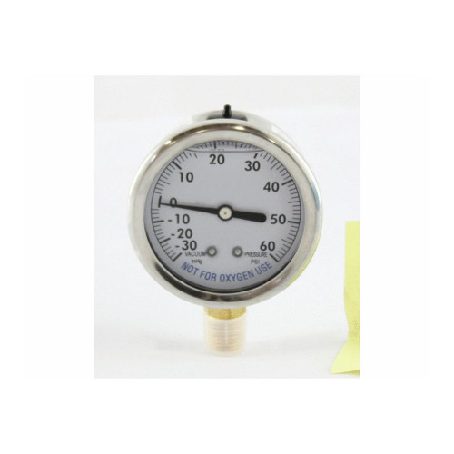 Super-Pro 2.5" 0-30"HG/0-60PSI Liquid Filled Vac/Pressure Gauge, 89130BU (SPG-06-4003)