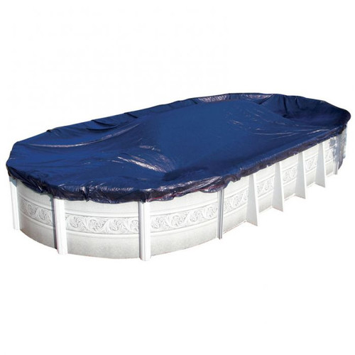 GLI 12 X 24 Oval Above Ground Classic Solid Pool Cover with 4' Overlap, 45-1224OV-CLA-3-BX