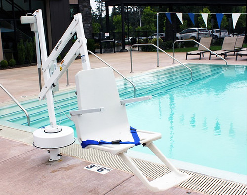 S.R. Smith Splash! Extended Reach Pool Lift With Anchor and Upgrade Kit 300 Lbs. Capacity 344 Degree Rotation Lift System, 390-2000