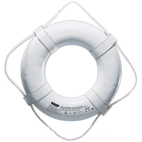 Jim-Buoy Lincoln Aquatics 24" White PoolStyle Foam Life Ring Buoy, GW-24