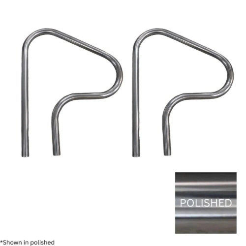 Global Pool Products 30" x 0.49" Classic Figure-4 Polished Handrail Pair, GPP-RL-C49-30FIG4-SS-2
