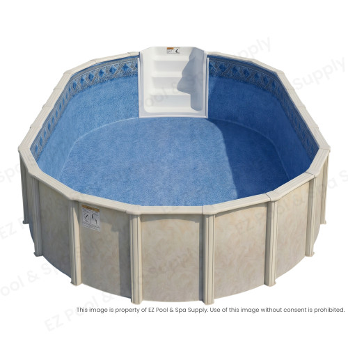Rio Grande Oval Steel Above Ground Pool Package with InWall Step Entry System