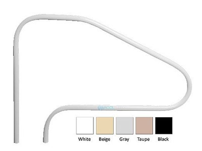 Saftron 48" x 32" Black 4-Bend Return-to-Deck Bend Above Water Handrail, RTD-448-BK 