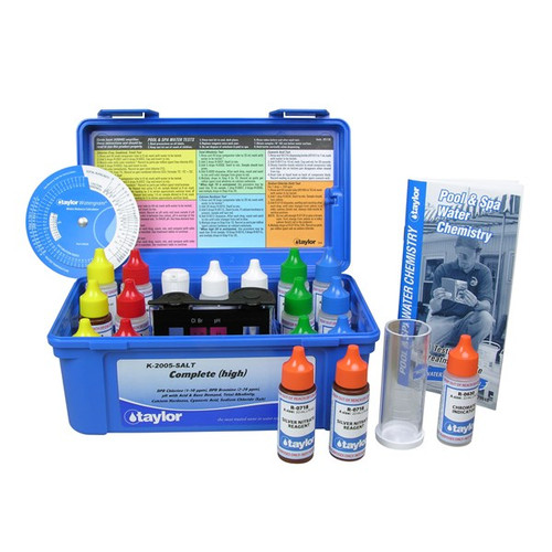 Taylor 2000 Series Complete (.75 oz) Test Kit, Alkalinity, Bromine & Chlorine (high range), Cyanuric Acid, Hardness, Sodium Chloride, pH (K-2005-SALT)