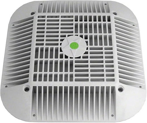 AquaStar 14" x 14" White 9" x 9" Square Anti Entrapment Suction Outlet Cover with Adapter Frame, AS914101