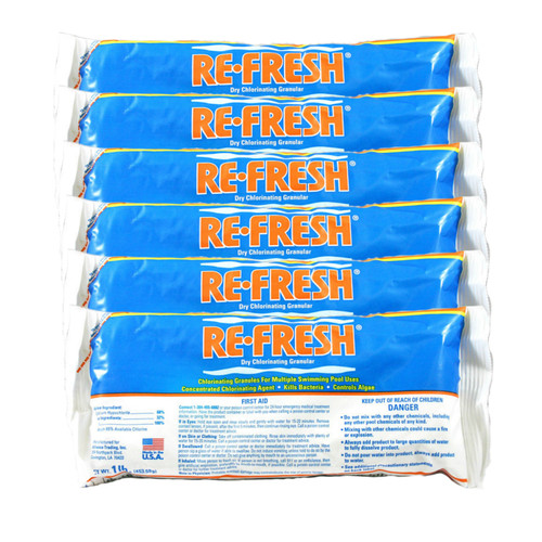 Re-Fresh Chlorine Pool Shock, 6 X 1 lb. bags, 25284-6