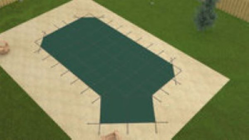 Merlin Dura-Mesh II Grecian 16'6 X 35'6 4X6 Rt. Green Safety Pool Cover (60M-M-GR)