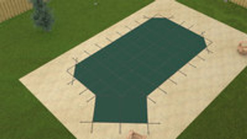 Merlin Safety Solid W/Mesh Panel Grecian 16'6 X 35'6 4X6 Lt. Green Safety Pool Cover (56W-X-GR