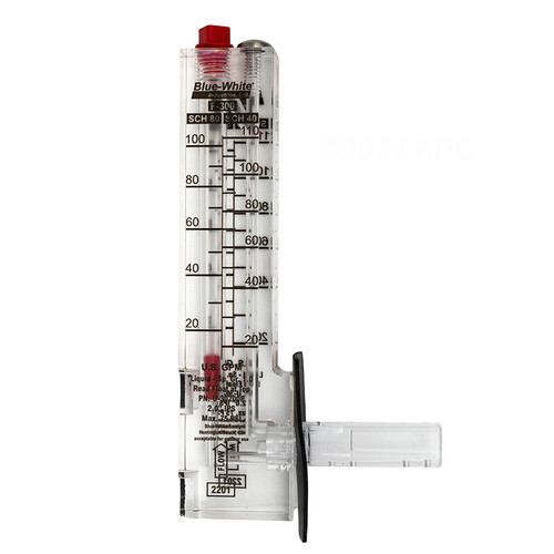 Blue-White Industries Vertical Upflow Flow Meter 2" IPS 20 to 110 GPH, U-30200P