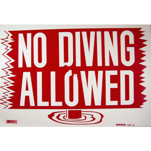PoolStyle 12"x 18" Sign No Diving Allowed, SW-13 (PSL-42-2002)