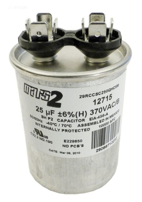 U.S. Seal Run Capacitor 25MFD 370V Round RD-25-370