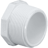 Lasco Plug, PVC, 2-1/2", Mpt PV450025 (LAS-56-4452)