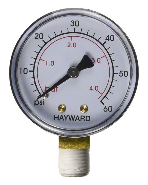 Hayward Pressure Gauge With 1/4 Inch Bottom Mount, 0-60 PSI ECX270861 (HAY-051-1858)