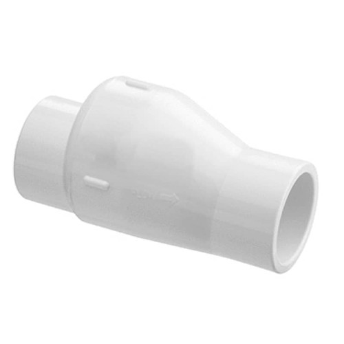 Super-Pro 2" S Swing Union PVC Check Valve With .5# Spring, White, SP0823-20