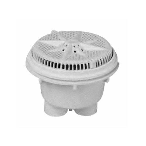 Pentair StarGuard 8" Gray Main Drain with Dual 2" Bottom Ports ABS Sump and Cover, 1.5" Slip x 2" Slip, Pack of 2, 500123 (PAC-25-8122)