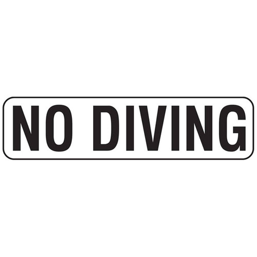 Inlays Ceramic Smooth NO DIVING Depth Marker 6" x 24" Tile, 4" Letter, V622000 (INL-37-5228)