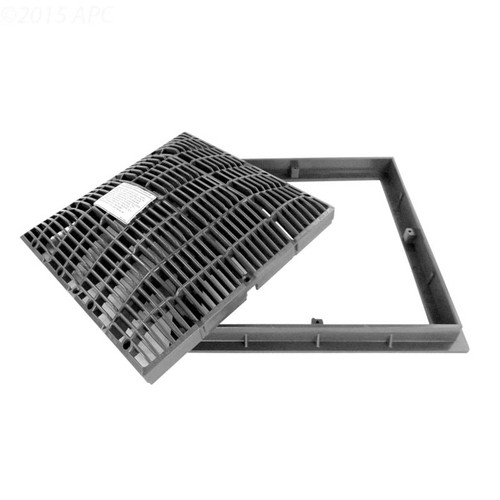 Waterway Dark Gray 12" x 12" Suction Grate & Frame, 640-4729-DKG V